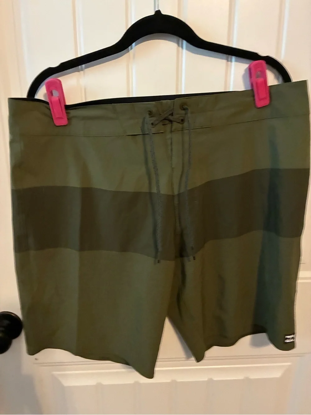 Billabong Olive Green Two-Tone Stripe Board Shorts